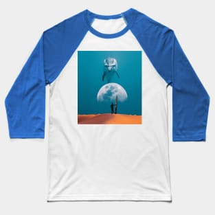 Dolphin and the moon Baseball T-Shirt